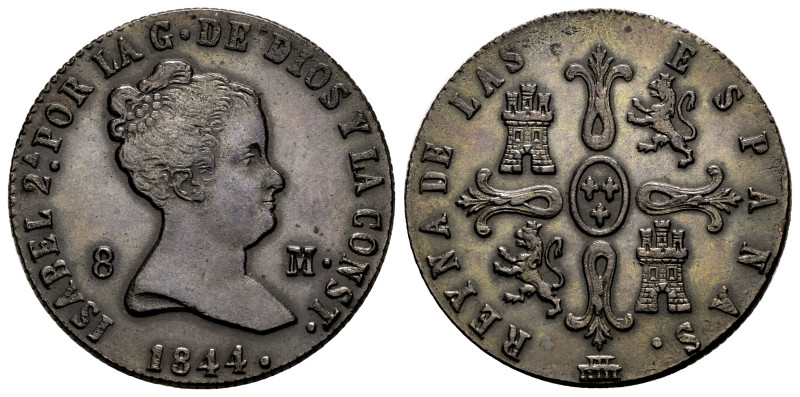 Elizabeth II (1833-1868). 8 maravedis. 1844. Segovia. (Cal-131). Ae. 10,19 g. XF...