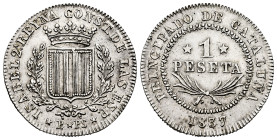 Elizabeth II (1833-1868). 1 peseta. 1837. Barcelona. PS. (Cal-272). Ag. 5,93 g. Choice VF/Almost XF. Est...300,00. 

Spanish Description: Isabel II ...