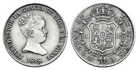 Elizabeth II (1833-1868). 1 real. 1848. Madrid. CL. (Cal-300). Ag. 1,49 g. Cleaned. Choice VF. Est...40,00. 

Spanish Description: Isabel II (1833-1...