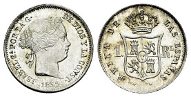 Elizabeth II (1833-1868). 1 real. 1859. Madrid. (Cal-308). Ag. 1,30 g. Original luster. Mint state. Est...90,00. 

Spanish Description: Isabel II (1...