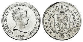 Elizabeth II (1833-1868). 1 real. 1852. Sevilla. RD. (Cal-320). Ag. 1,20 g. Edge defect. Original luster. Almost MS. Est...100,00. 

Spanish Descrip...