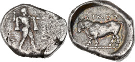 GRÈCE ANTIQUE - GREEK
Lucanie, Poseidonia (Paestum). Nomos ou statère ND (470-445 av. J.-C.), Poseidonia (Paestum).
SNG Delepierre 352 v. ; Argent - 7...