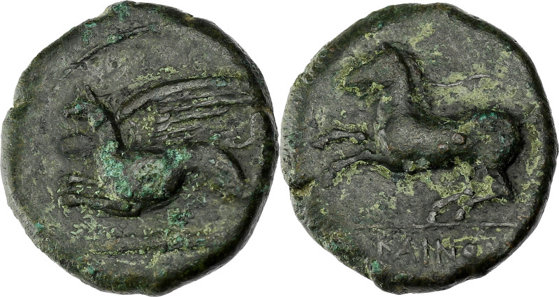 GRÈCE ANTIQUE - GREEK
Sicile, Alaesa. Bronze AE22 “KAINON” ND (c.340 av. J.-C.),...