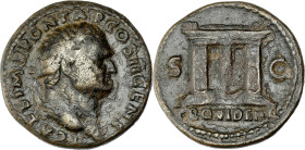 EMPIRE ROMAIN - ROMAN
Titus César (69-79). As 73, Rome.
RIC.655 - C.174 ; Bronze - 10,21 g - 27 mm - 6 h
Quelques traces de corrosion dans les champs,...