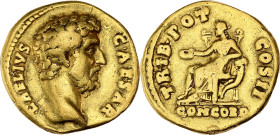EMPIRE ROMAIN - ROMAN
Aelius César (136-138). Aureus 137, Rome.
Calicó 1442 - RIC.443 ; Or - 6,93 g - 18 mm - 6 h
Traces sur la tranche et légèrement ...