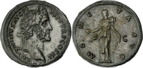EMPIRE ROMAIN - ROMAN
Antonin le Pieux (138-161). Sesterce 140-144, Rome.
RIC.610a ; Bronze - 24,27 g - 31,5 mm - 12 h
Les champs légèrement repris. B...