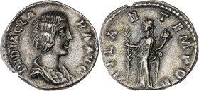 EMPIRE ROMAIN - ROMAN
Didia Clara (193). Denier ND (193), Rome.
RIC.10 ; Argent - 2,54 g - 17 mm - 5 h
Provient d’une vente Numismatic Fine Arts XX...