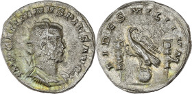EMPIRE ROMAIN - ROMAN
Gallien (253-268). Antoninien ND (256-259), Lyon.
RIC.11 ; Billon - 3,65 g - 21,5 mm - 12 h
Frappe légèrement dédoublée au droit...