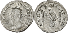 EMPIRE ROMAIN - ROMAN
Gallien (253-268). Antoninien ND (258-259), Lyon.
RIC.16 ; Billon - 3,45 g - 21,5 mm - 12 h
Avec le buste à gauche à la lance su...