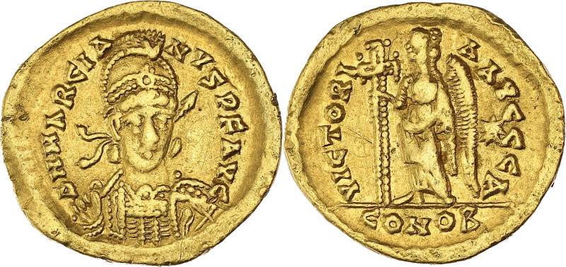 EMPIRE ROMAIN - ROMAN
Marcien (450-457). Solidus ND, Constantinople, 1ère offici...