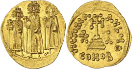 EMPIRE BYZANTIN - BYZANTINE
Héraclius, Héraclius Constantin et Héraclonas (638-641). Solidus ND (638-641), Constantinople, 9e officine.
BC.764 ; Or - ...