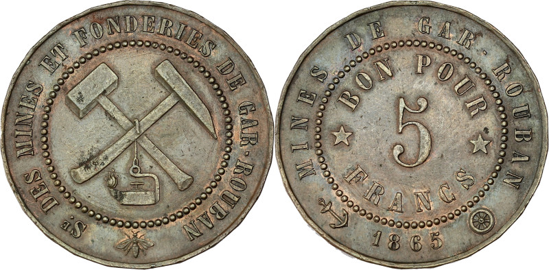 ALGÉRIE - ALGERIA
Second Empire / Napoléon III (1852-1870). Bon pour 5 Francs de...