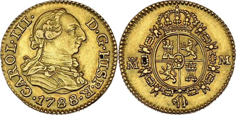 ESPAGNE - SPAIN
Charles III (1759-1788). 1/2 escudo 1788, M couronnée, Madrid.
F...