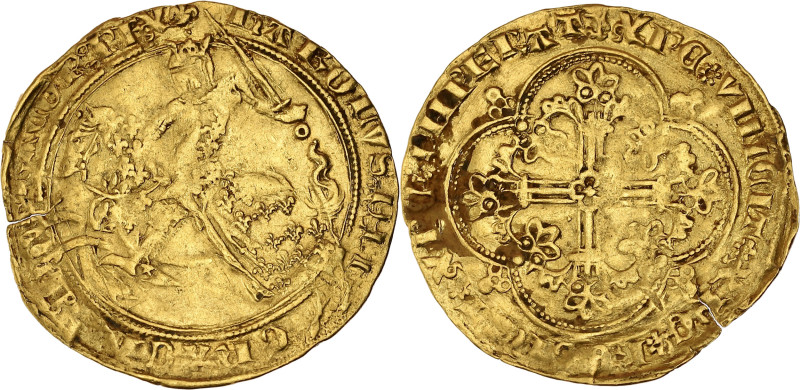 FRANCE / CAPÉTIENS - FRANCE / ROYAL
Charles V (1364-1380). Franc à cheval du Dau...