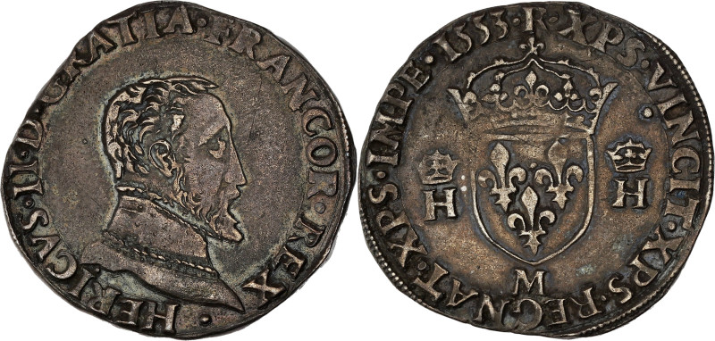 FRANCE / CAPÉTIENS - FRANCE / ROYAL
Henri II (1547-1559). Teston à la tête nue, ...