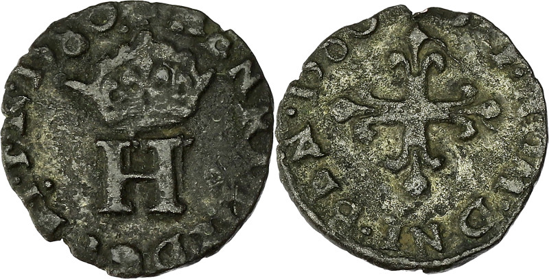 FRANCE / CAPÉTIENS - FRANCE / ROYAL
Henri III (1574-1589). Liard à la croix fleu...