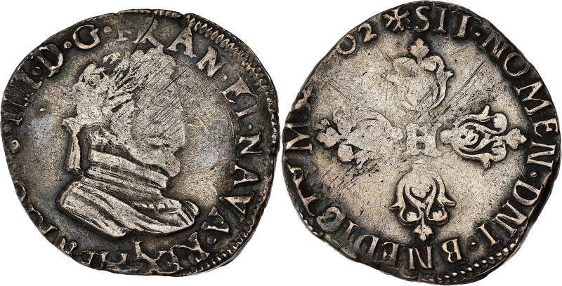 FRANCE / CAPÉTIENS - FRANCE / ROYAL
Henri IV (1589-1610). Demi-franc 1602, I, Li...