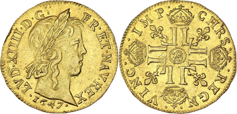 FRANCE / CAPÉTIENS - FRANCE / ROYAL
Louis XIV (1643-1715). Louis d’or à la mèche...