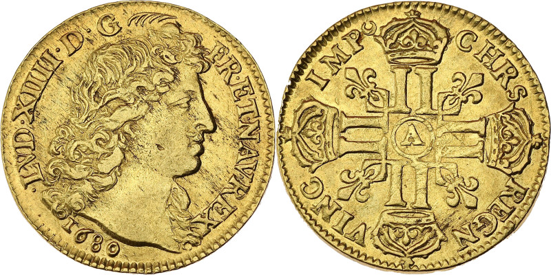 FRANCE / CAPÉTIENS - FRANCE / ROYAL
Louis XIV (1643-1715). Louis d’or à la tête ...