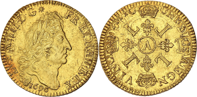 FRANCE / CAPÉTIENS - FRANCE / ROYAL
Louis XIV (1643-1715). Double louis d’or aux...