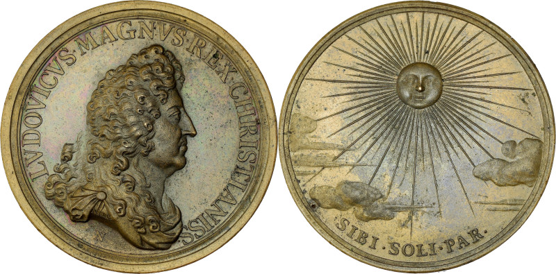 FRANCE / CAPÉTIENS - FRANCE / ROYAL
Louis XIV (1643-1715). Médaille, le Roi-sole...