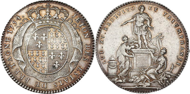 FRANCE / CAPÉTIENS - FRANCE / ROYAL
Louis XV (1715-1774). Jeton des États de Bre...