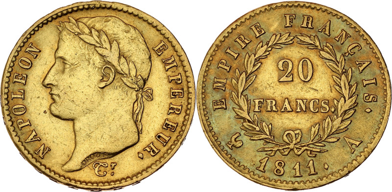 FRANCE
Premier Empire / Napoléon Ier (1804-1814). 20 francs Empire 1811, A, Pari...