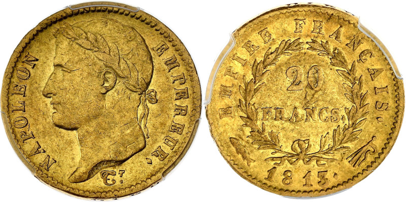 FRANCE
Premier Empire / Napoléon Ier (1804-1814). 20 francs Empire 1813, Utrecht...