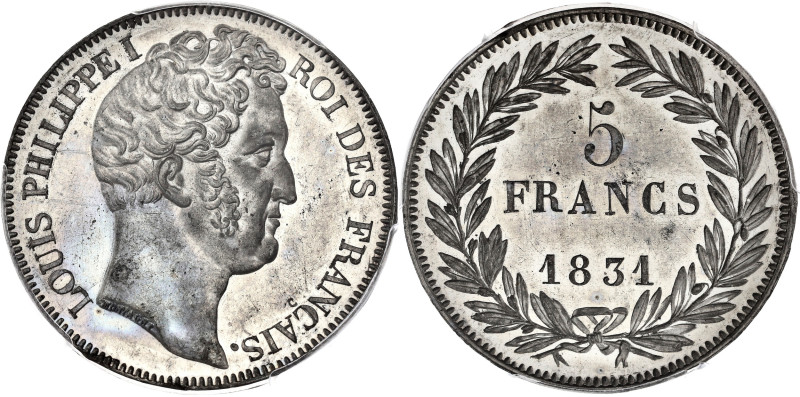 FRANCE
Louis-Philippe Ier (1830-1848). Essai de 5 francs, concours de Montagny, ...