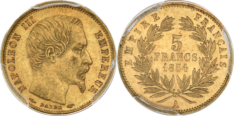 FRANCE
Second Empire / Napoléon III (1852-1870). 5 francs tête nue petit module,...