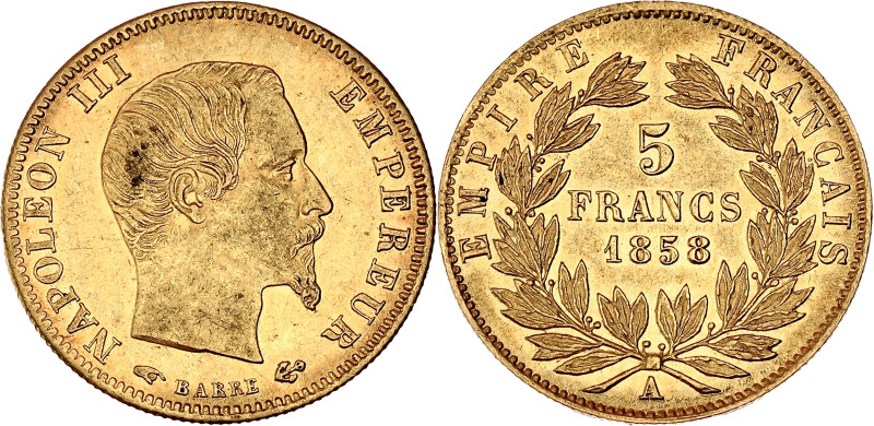 FRANCE
Second Empire / Napoléon III (1852-1870). 5 francs tête nue, grand module...