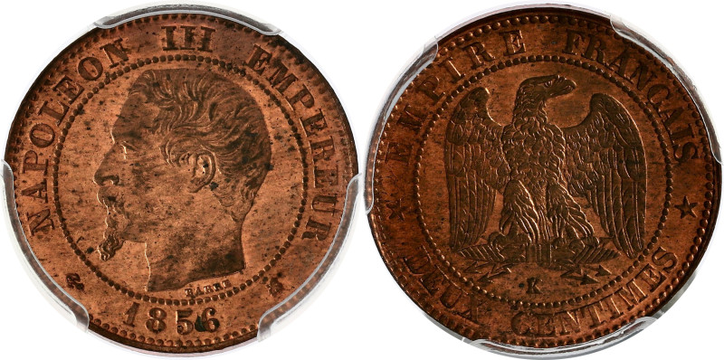 FRANCE
Second Empire / Napoléon III (1852-1870). Deux centimes, tête nue 1856, K...