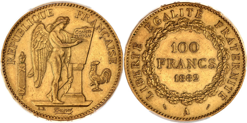 FRANCE
IIIe République (1870-1940). 100 francs Génie 1882, A, Paris.
G.1137 - F....