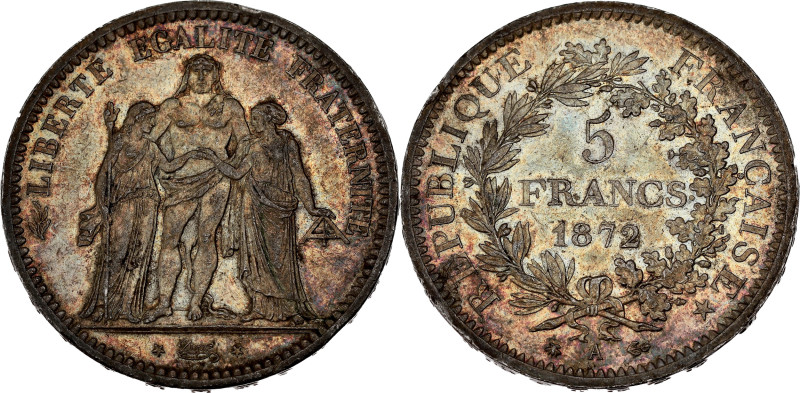 FRANCE
IIIe République (1870-1940). 5 francs Hercule 1872, A, Paris.
G.745a - F....