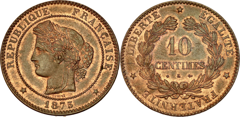 FRANCE
IIIe République (1870-1940). 10 centimes Cérès 1875, K, Bordeaux.
G.265a ...