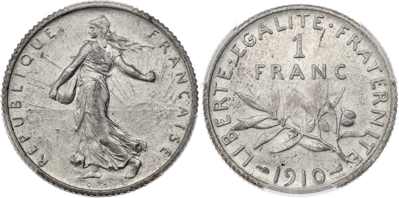 FRANCE
IIIe République (1870-1940). 1 franc Semeuse 1910, Paris.
G.467 - F.217 ;...