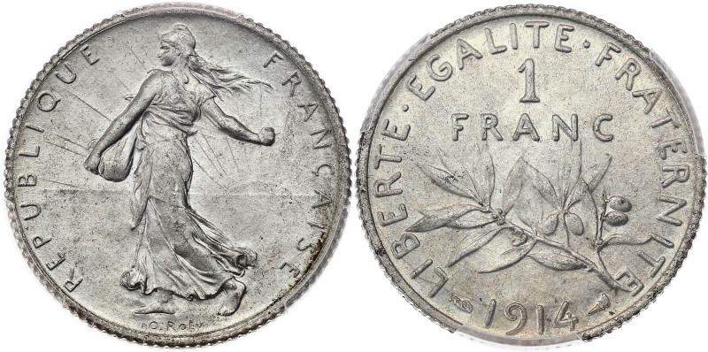 FRANCE
IIIe République (1870-1940). 1 franc Semeuse 1914, Paris.
G.467 - F.217 ;...