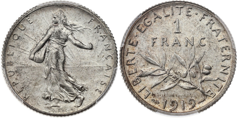 FRANCE
IIIe République (1870-1940). 1 franc Semeuse 1919, Paris.
G.467 - F.217 ;...