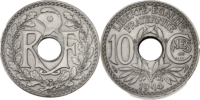 FRANCE
IIIe République (1870-1940). Essai-piéfort de 10 centimes Lindauer en nic...