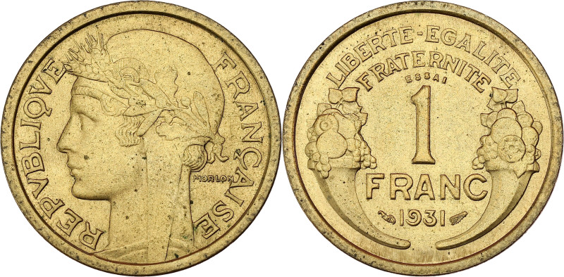 FRANCE
IIIe République (1870-1940). Essai de 1 franc Morlon 1931, Paris.
GEM.97....