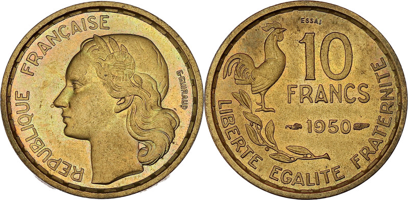 FRANCE
IVe République (1947-1958). Essai de 10 francs Guiraud 1950.
GEM.182.5 ; ...