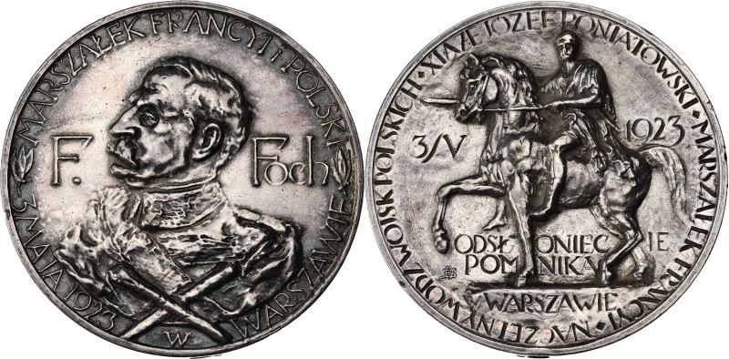 POLOGNE - POLAND
République. Médaille de Ferdinand Foch 1923.
Argent - 59,92 g -...