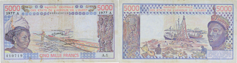 AFRIQUE DE L’OUEST (ÉTATS DE L’) - WEST AFRICAN STATES
5000 francs - série A.1 1...