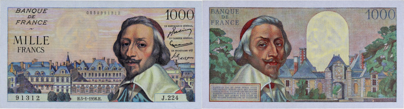 FRANCE
1000 francs type 1953 “Richelieu” 5-1-1956.
P.134a - F.42.18.
Alphabet J....