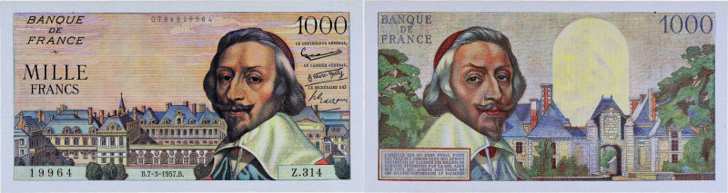 FRANCE
1000 francs type 1953 “Richelieu” 7-3-1957.
P.134b - F.42.25.
Alphabet Z....