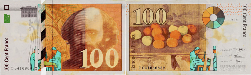 FRANCE
100 francs type “Cézanne” sans passage de couleur fauté” 1998.
P.158a - F...