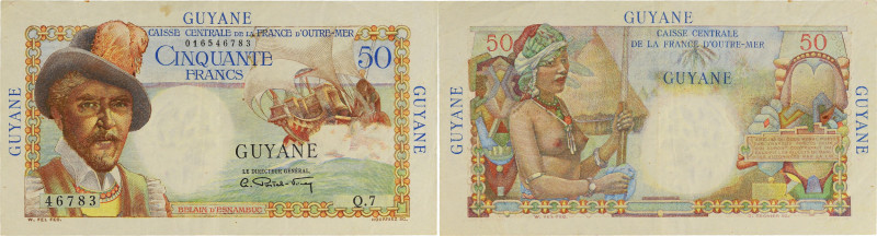 GUYANE FRANÇAISE - FRENCH GUIANA
50 francs type “Belain d’Esnambuc” ND (1946).
P...