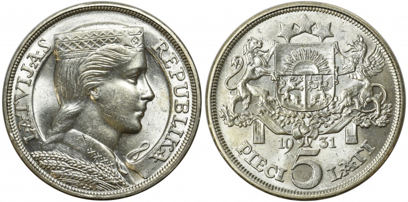 Latvia 5 lati 1931
Łotwa, 5 lati 1931

Nice luster. Ładne lustro. World coins...