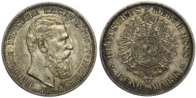 Germany - Prussia Friedrich III - 5 mark 1888 A
Niemcy - Prusy Fryderyk III - 5 marek 1888 A

Nice details but with some surface hairliness on obve...