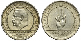 Germany Weimar Republik 'Verfassung' - 3 mark 1929 A
Niemcy - Republika Weimarska - 3 marki 1929 A 'Przysięga'

Cleaned. 
Czyszczona. 
World coin...